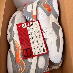 Kids Jordan Sneakers - White, Gray, and Orange